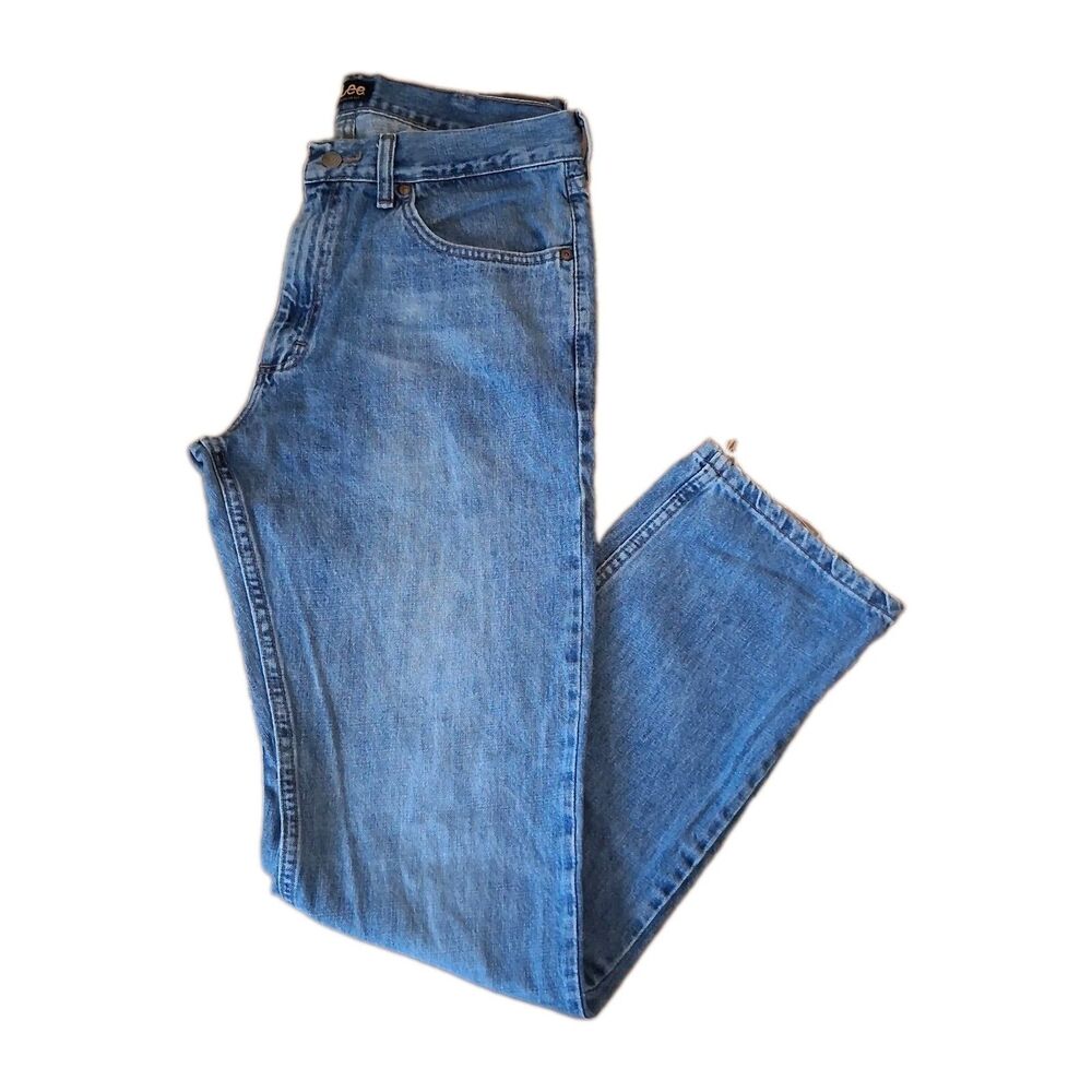 Men's Lee Regular Fit Light Wash Faded Jeans 34x32